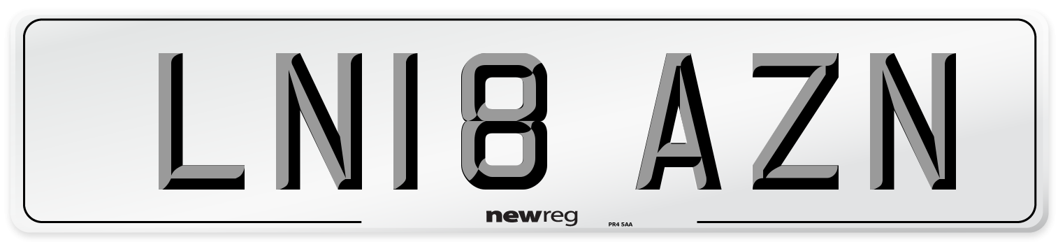 LN18 AZN Number Plate from New Reg